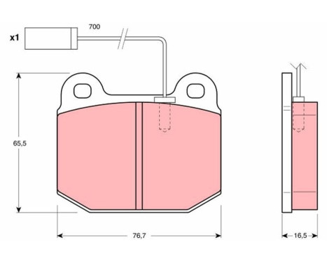 Brake Pad Set, disc brake GDB1253 TRW, Image 2