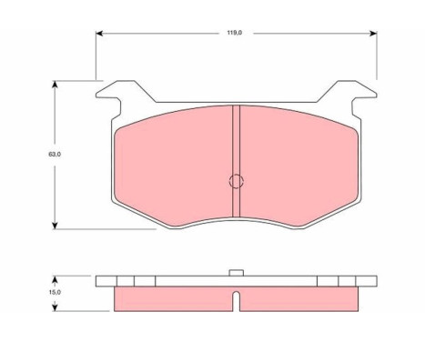 Brake Pad Set, disc brake GDB1256 TRW, Image 2