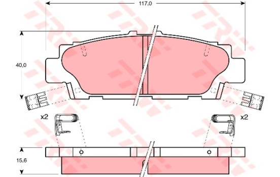 Brake Pad Set, disc brake GDB1257 TRW