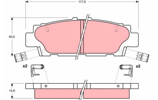 Brake Pad Set, disc brake GDB1257 TRW, Image 2
