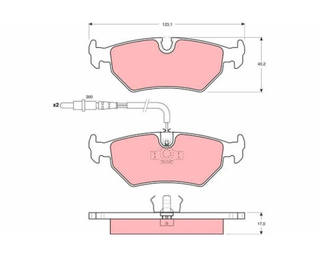 Brake Pad Set, disc brake GDB1258 TRW, Image 2