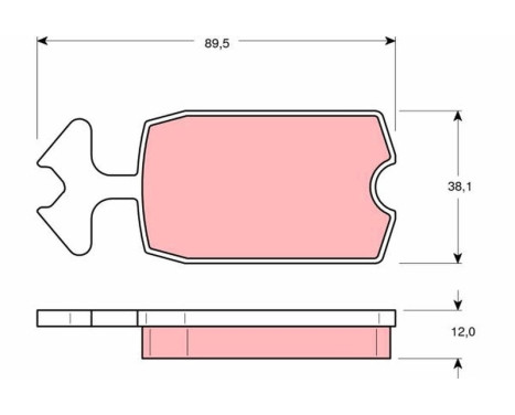 Brake Pad Set, disc brake GDB127 TRW, Image 2