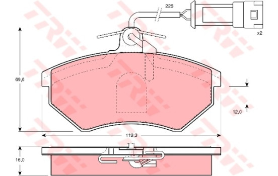 Brake Pad Set, disc brake GDB1281 TRW
