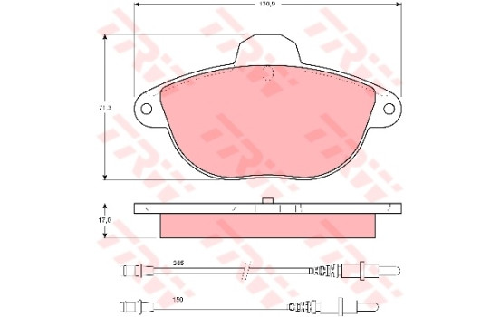 Brake Pad Set, disc brake GDB1301 TRW