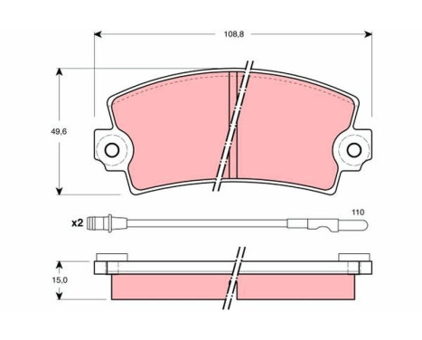 Brake Pad Set, disc brake GDB1303 TRW, Image 2