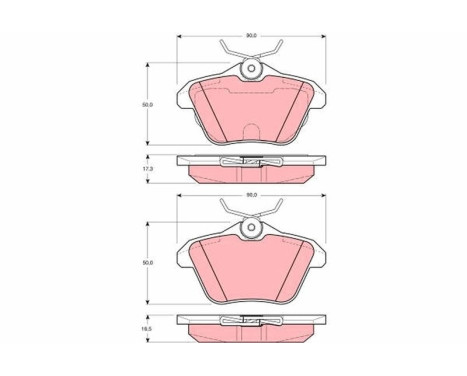 Brake Pad Set, disc brake GDB1315 TRW, Image 2