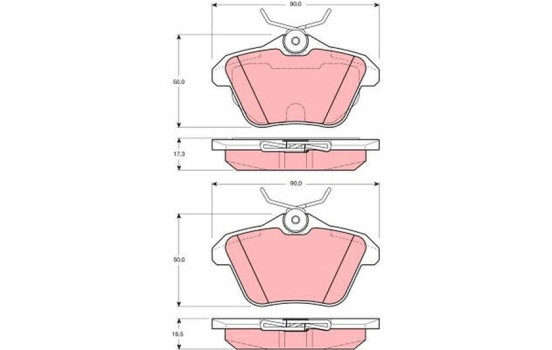 Brake Pad Set, disc brake GDB1315 TRW, Image 2