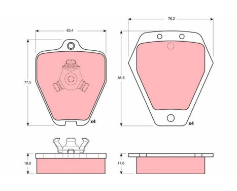 Brake Pad Set, disc brake GDB1323 TRW, Image 2