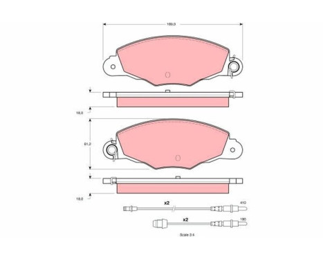 Brake Pad Set, disc brake GDB1336 TRW, Image 2