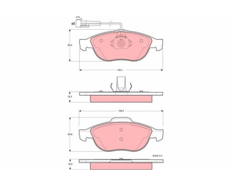 Brake Pad Set, disc brake GDB1337 TRW