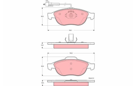 Brake Pad Set, disc brake GDB1337 TRW