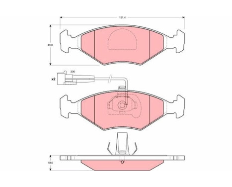 Brake Pad Set, disc brake GDB1340 TRW, Image 2