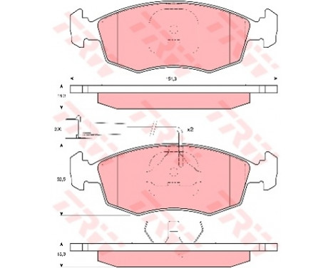 Brake Pad Set, disc brake GDB1341 TRW