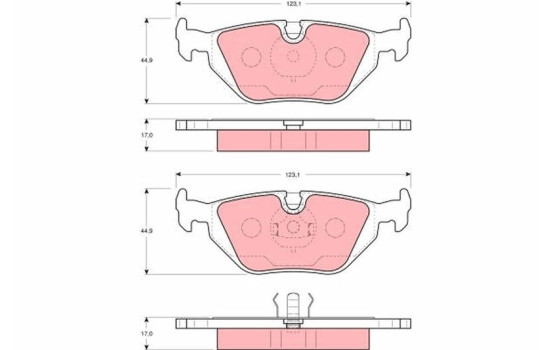 Brake Pad Set, disc brake GDB1343 TRW, Image 2