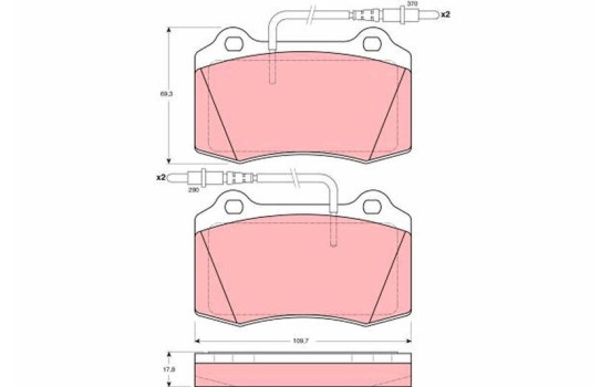 Brake Pad Set, disc brake GDB1359 TRW, Image 2