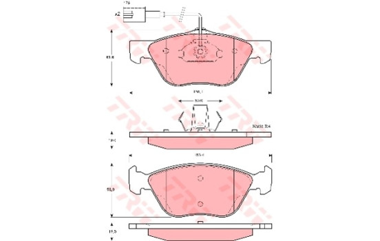 Brake Pad Set, disc brake GDB1362 TRW