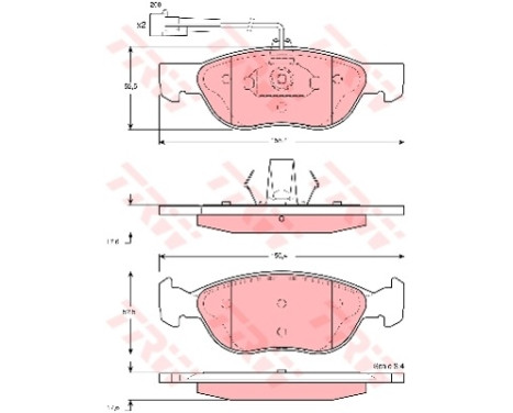 Brake Pad Set, disc brake GDB1364 TRW