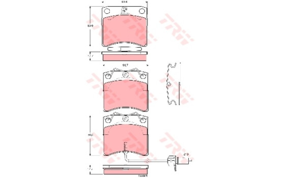 Brake Pad Set, disc brake GDB1368 TRW