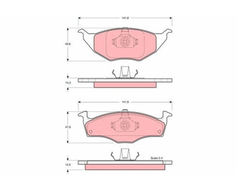 Brake Pad Set, disc brake GDB1375 TRW, Image 2