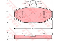 Brake Pad Set, disc brake GDB1377 TRW