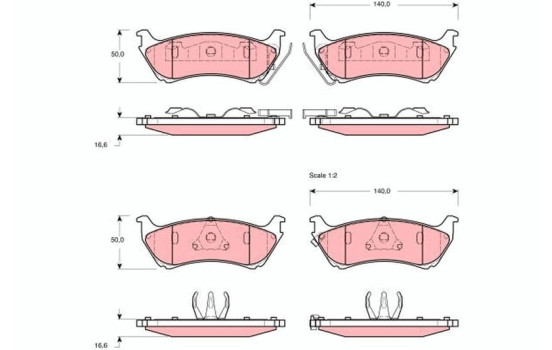 Brake Pad Set, disc brake GDB1379 TRW, Image 2