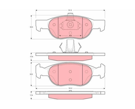 Brake Pad Set, disc brake GDB1382 TRW, Image 2