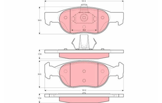 Brake Pad Set, disc brake GDB1382 TRW, Image 2