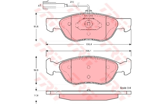 Brake Pad Set, disc brake GDB1387 TRW