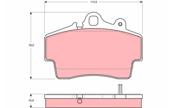 Brake Pad Set, disc brake GDB1394 TRW, Image 2