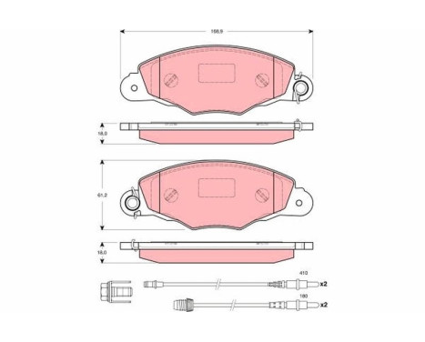 Brake Pad Set, disc brake GDB1410 TRW, Image 2