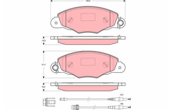 Brake Pad Set, disc brake GDB1410 TRW, Image 2