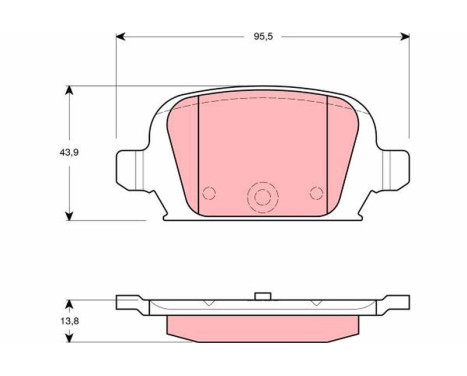 Brake Pad Set, disc brake GDB1412 TRW, Image 2