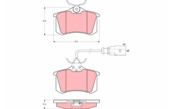 Brake Pad Set, disc brake GDB1417 TRW, Image 2