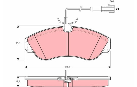 Brake Pad Set, disc brake GDB1426 TRW, Image 2