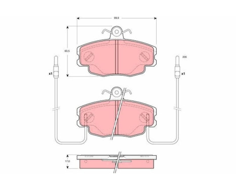 Brake Pad Set, disc brake GDB1428 TRW, Image 2