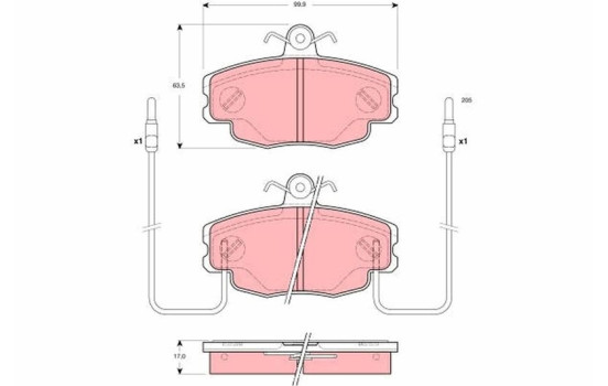 Brake Pad Set, disc brake GDB1428 TRW, Image 2