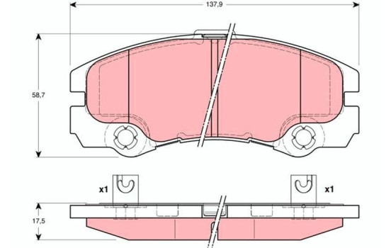 Brake Pad Set, disc brake GDB1436 TRW, Image 2