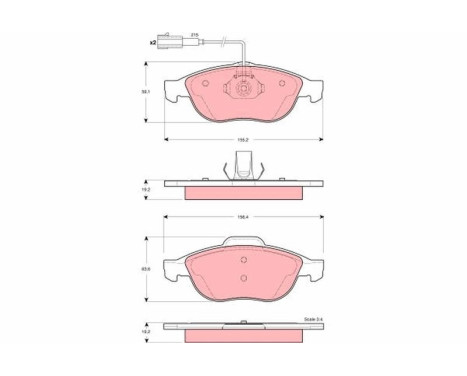 Brake Pad Set, disc brake GDB1441 TRW