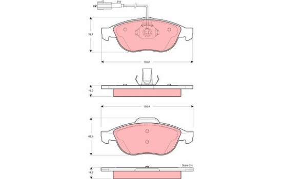 Brake Pad Set, disc brake GDB1441 TRW