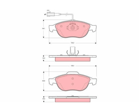 Brake Pad Set, disc brake GDB1444 TRW, Image 2