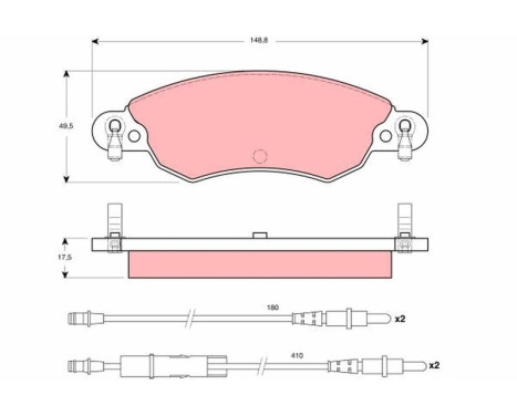 Brake Pad Set, disc brake GDB1447 TRW, Image 2