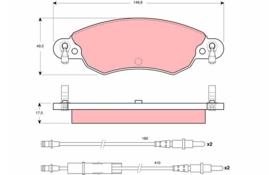 Brake Pad Set, disc brake GDB1447 TRW, Image 2