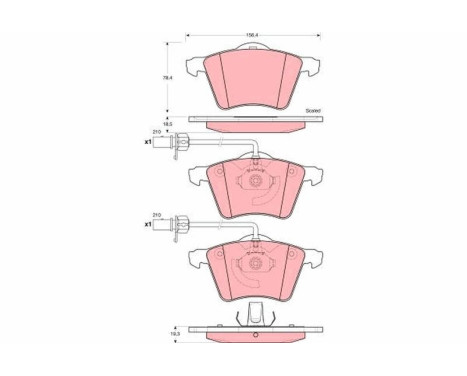 Brake Pad Set, disc brake GDB1459 TRW, Image 2