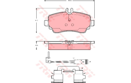 Brake Pad Set, disc brake GDB1480 TRW