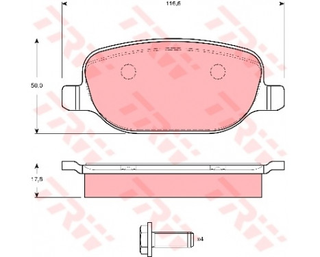 Brake Pad Set, disc brake GDB1490 TRW