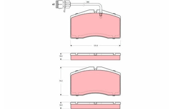 Brake Pad Set, disc brake GDB1506 TRW, Image 2