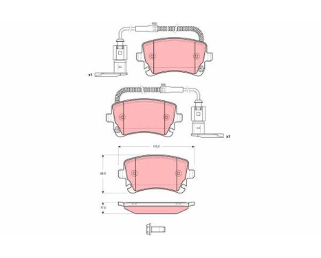 Brake Pad Set, disc brake GDB1508 TRW, Image 2