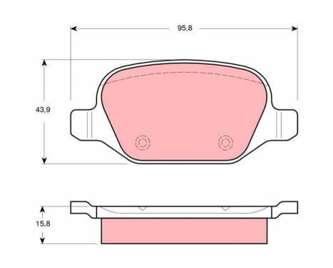 Brake Pad Set, disc brake GDB1520 TRW, Image 2