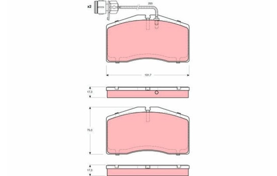 Brake Pad Set, disc brake GDB1523 TRW, Image 2