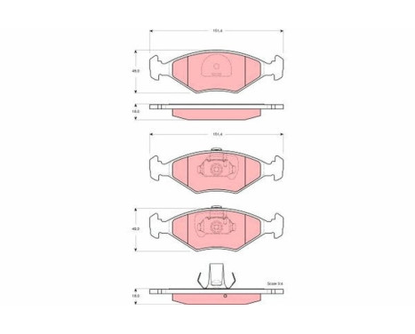 Brake Pad Set, disc brake GDB1533 TRW, Image 2